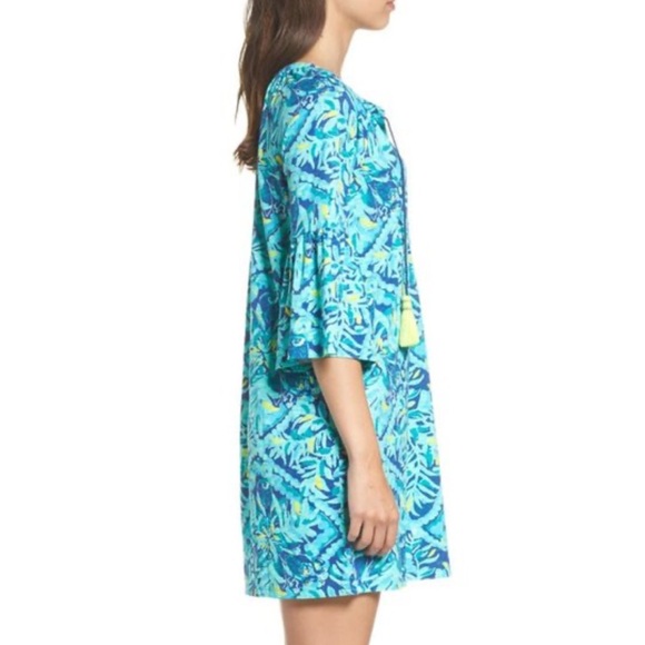 *Lilly Pulitzer Del Lago Tunic Dress Indigo Midnight Cove Womens Medium - Picture 2 of 13